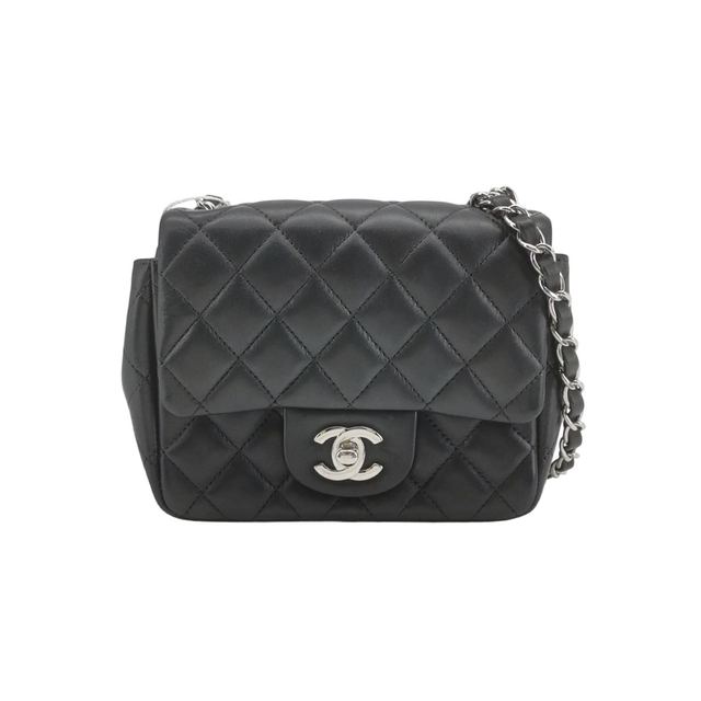 Chanel Classic Flap Schultertasche, 16 cm, Schwarz, Leder