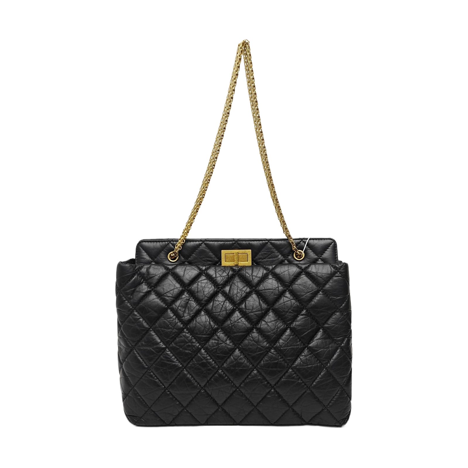Chanel 2.55 Handbag, 30 cm, Black, Leather, photograph 1