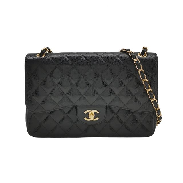 Chanel Classic Flap Schultertasche, 30 cm, Schwarz, Artikel 71191004, Leder