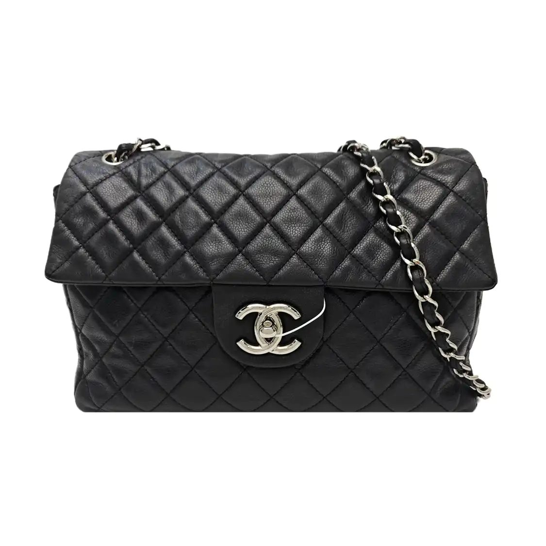 Chanel Classic Flap Handbag, 32 cm, Black, Leather, photograph 1