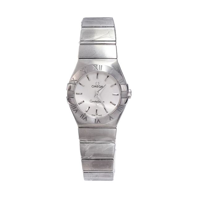 Omega Constellation Uhr, 27 mm, silberfarbenes Zifferblatt, Stahl