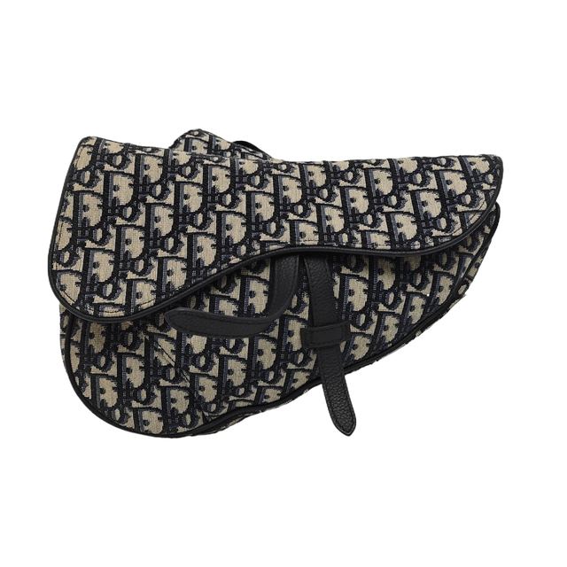 Dior Saddle Handtasche, 25.5 cm, Blau, Stoff