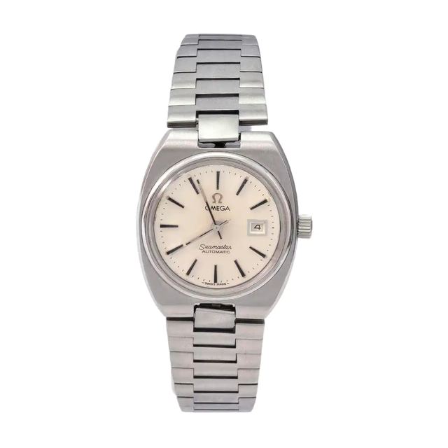 Omega Seamaster Uhr, 28 mm, silberfarbenes Zifferblatt, Artikel 71570579, Stahl