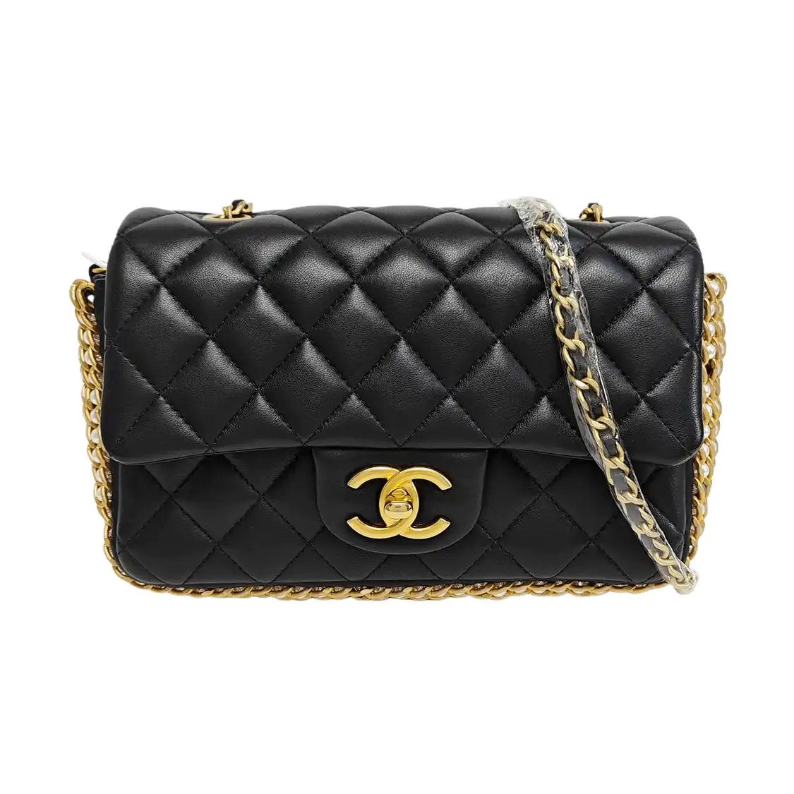 Chanel Classic Flap حقيبة كتف, 23 cm, أسود, جلد, صورة 1