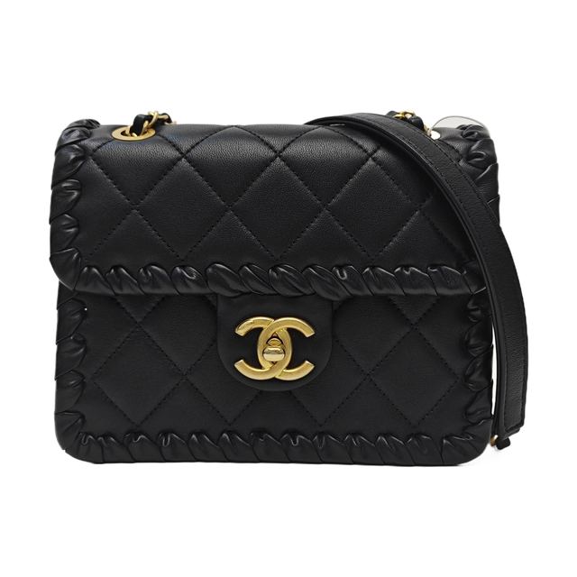 Chanel Classic Flap Schultertasche, 19 cm, Schwarz, Leder