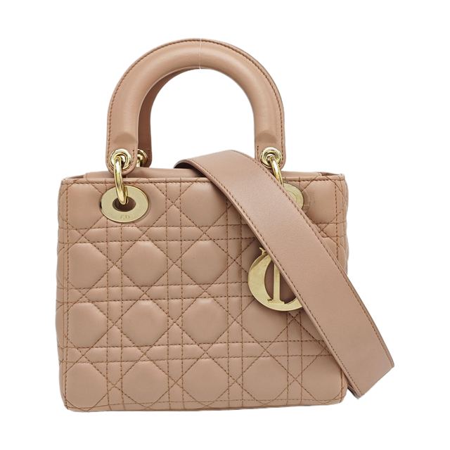 Dior Lady Dior Handtasche, 20 cm, Rosa, Leder