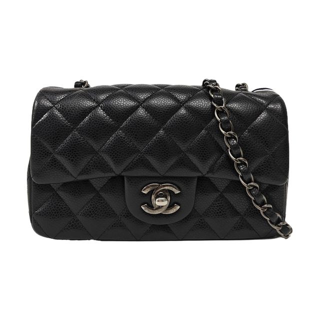 Chanel Classic Flap Schultertasche, 20 cm, Schwarz, Artikel 71688597, Leder
