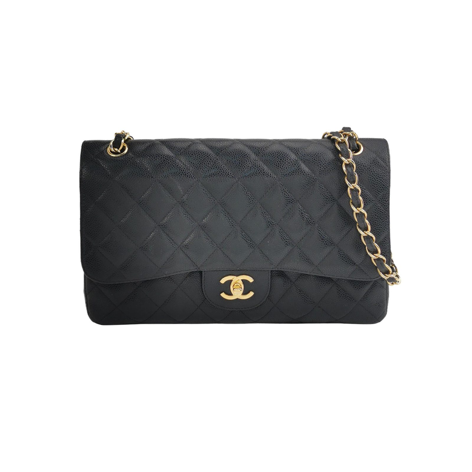 Chanel Classic Flap sac porté épaule, 30 cm, noir, article 72524849, cuir, photographier 1