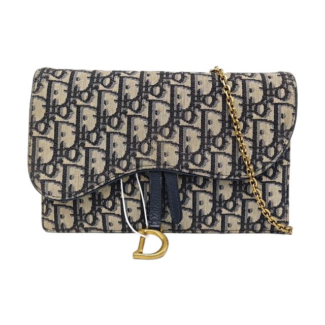 Dior Saddle Schultertasche, 22 cm, Blau, Stoff