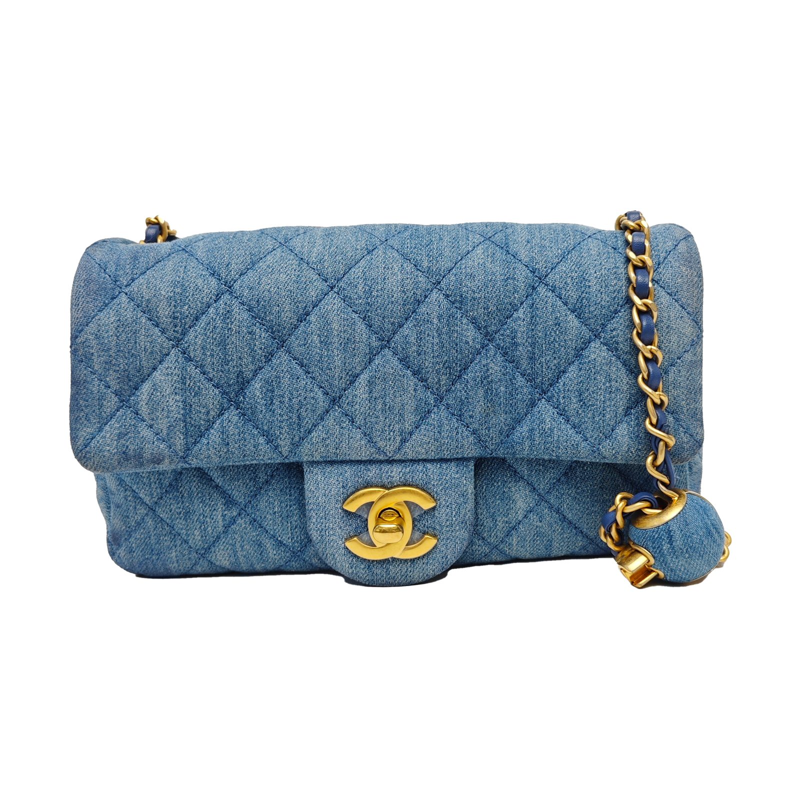 CHANEL Classic Flap, blue, Denim - Jeans, photograph 1