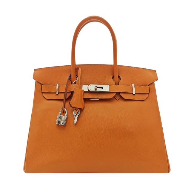 HERMÈS Birkin 30, فضة, جلد