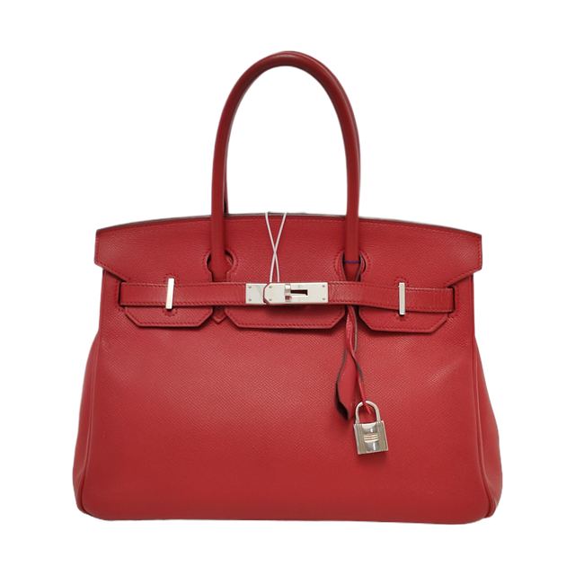 HERMÈS Birkin 30, فضة, جلد