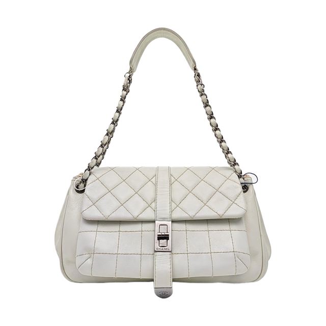 CHANEL Handbag, أبيض, جلد