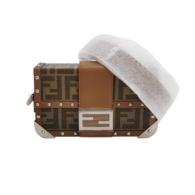 Fendi Baguette Trunk, 棕色, 合成材質