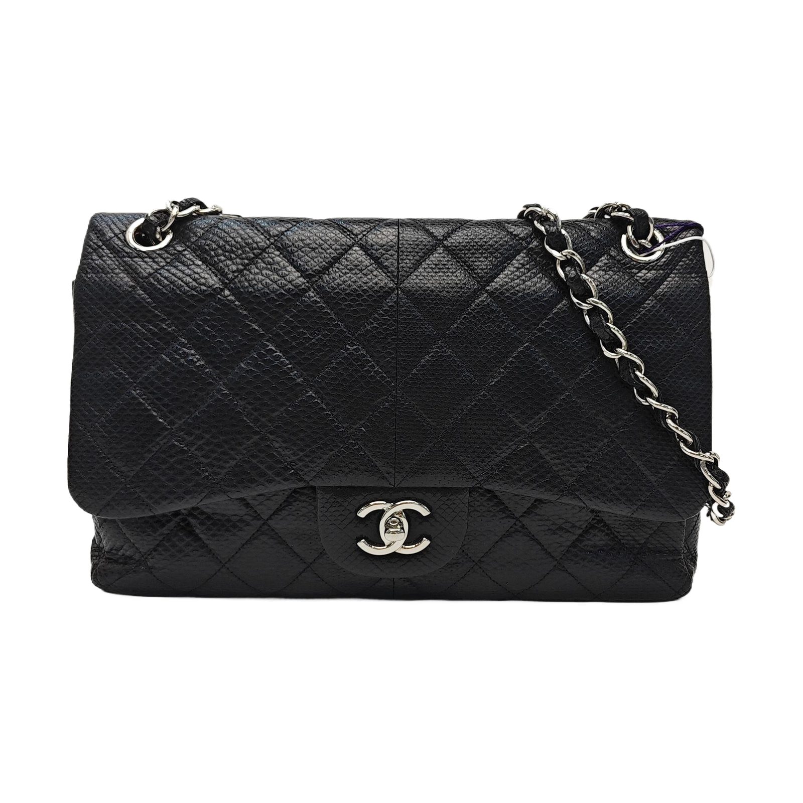 CHANEL Classic Flap, black, Exotic leathers - Other, photograph 1