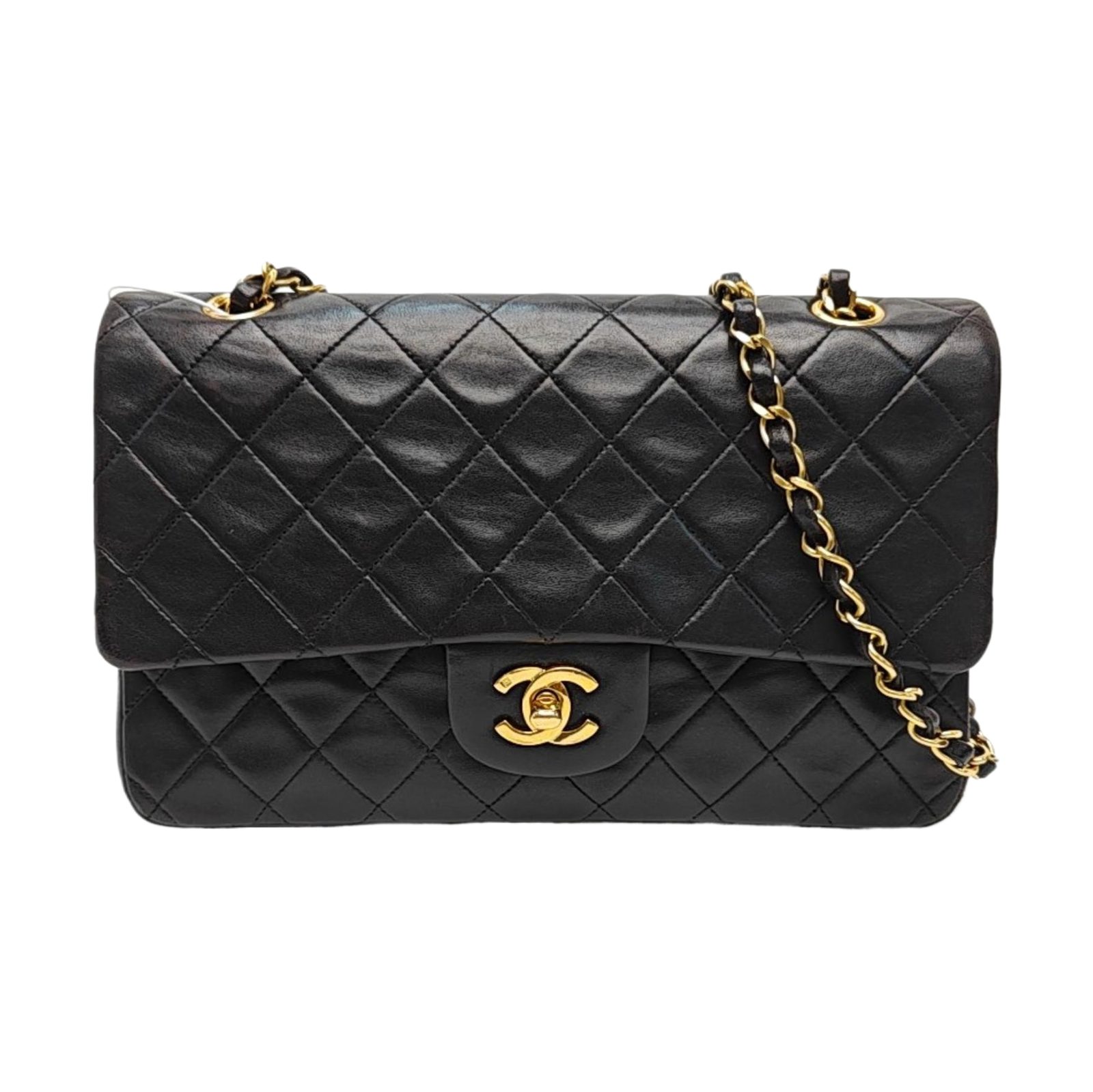 Chanel Classic Flap Schultertasche, Schwarz, Lammleder, Fotografiere 1