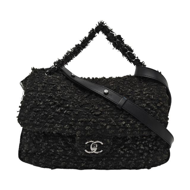 Chanel Classic Flap Handtasche, 34 cm, Schwarz