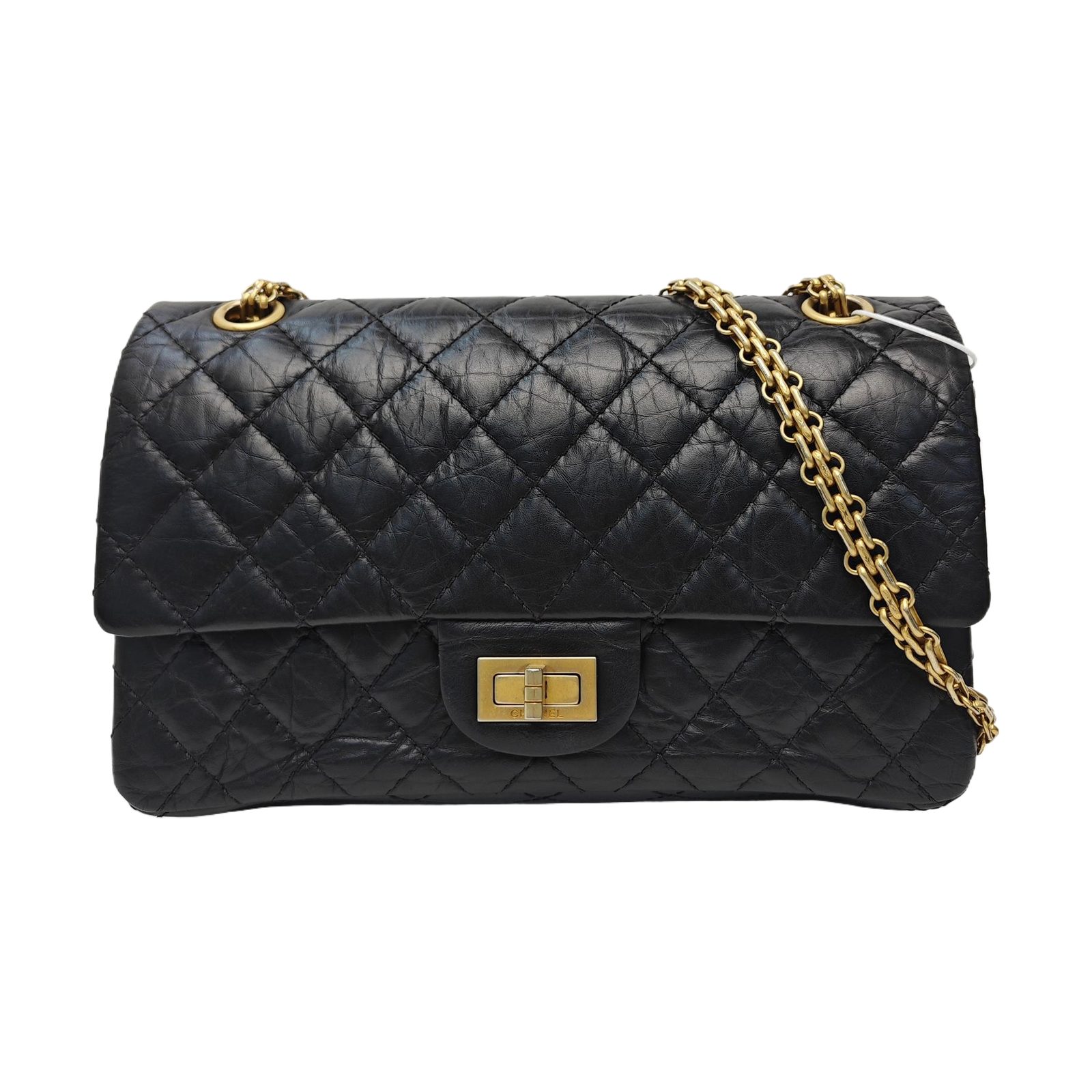Chanel 2.55 sac à main, 24 cm, noir, article 909261221643, cuir de veau, cuir, photographier 1