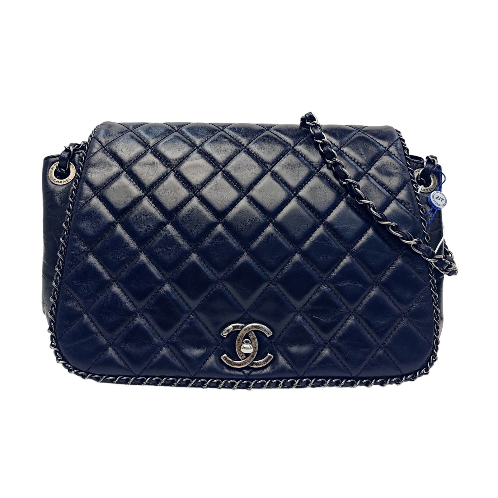Chanel Classic Flap Shoulder Bag, 29 cm, blue, Leather, photograph 1