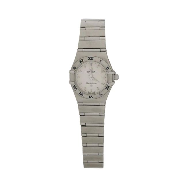Omega Constellation Uhr, weißes Zifferblatt, Quarz