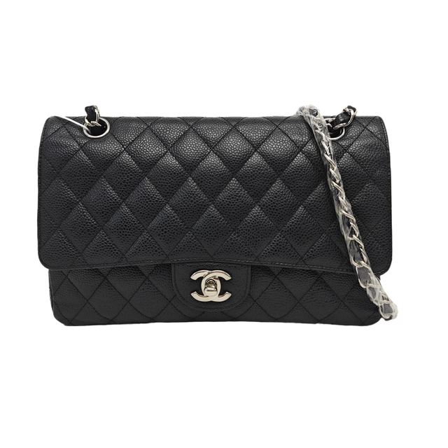 Chanel Classic Flap Schultertasche, 25.5 cm, Schwarz, Artikel 918577537182, Leder