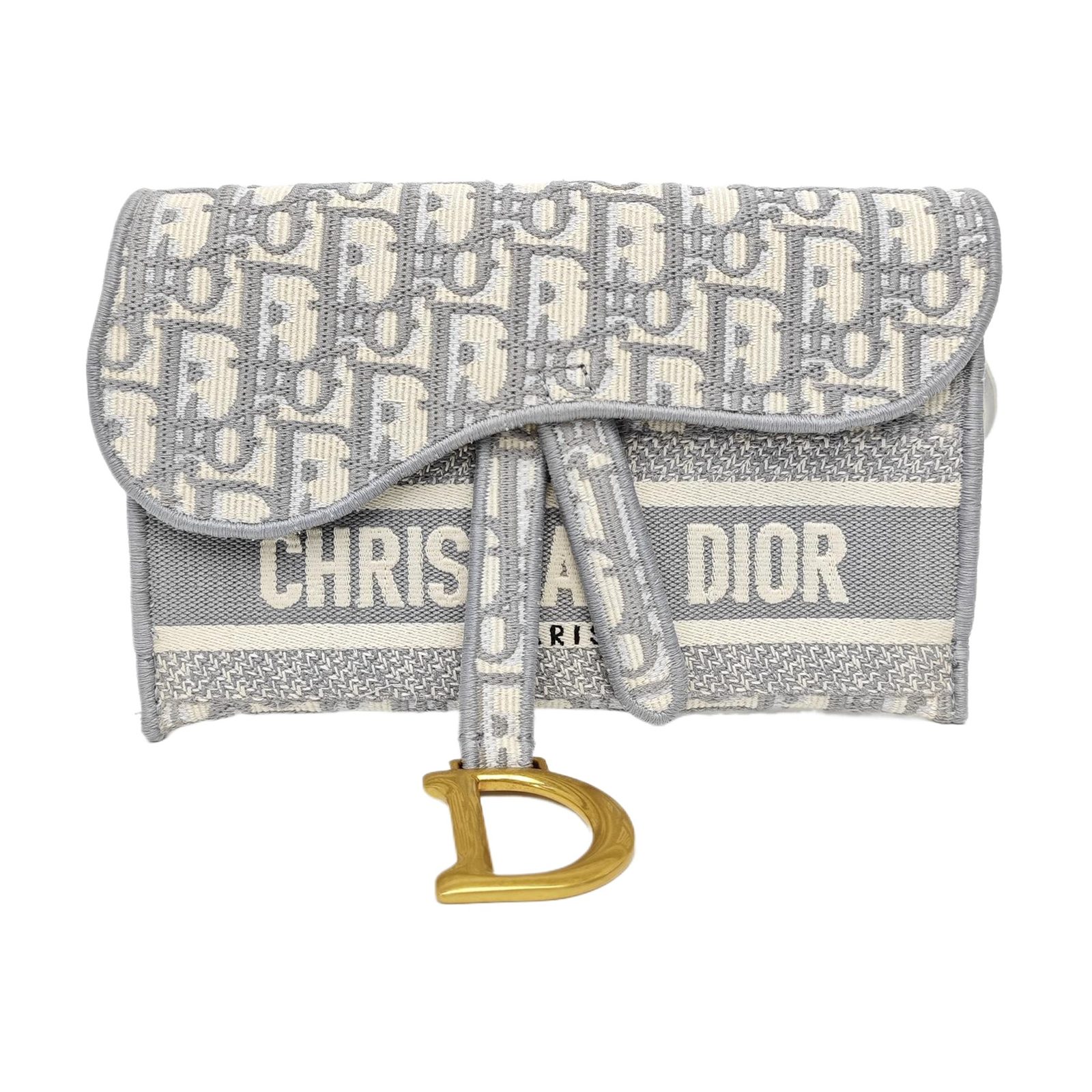 Dior Saddle حقيبة كتف, 22 cm, رمادي, قماش الكانفاس, صورة 1