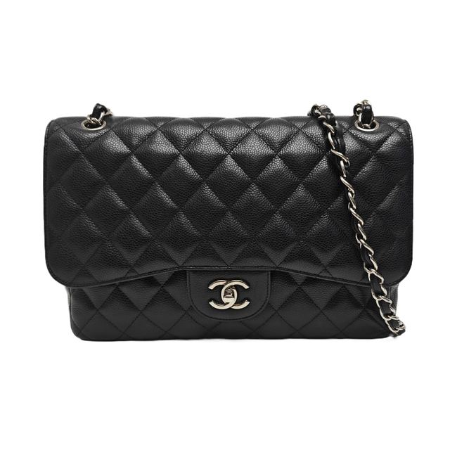 Chanel Classic Flap Schultertasche, 30 cm, Schwarz, Artikel 927561103760, Leder