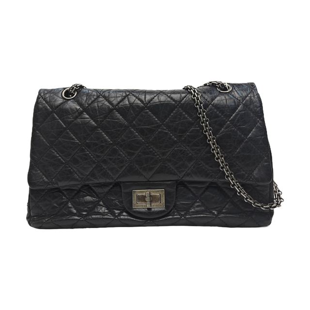 Chanel 2.55 Schultertasche, 31.5 cm, Schwarz, Artikel 927779040444, Leder