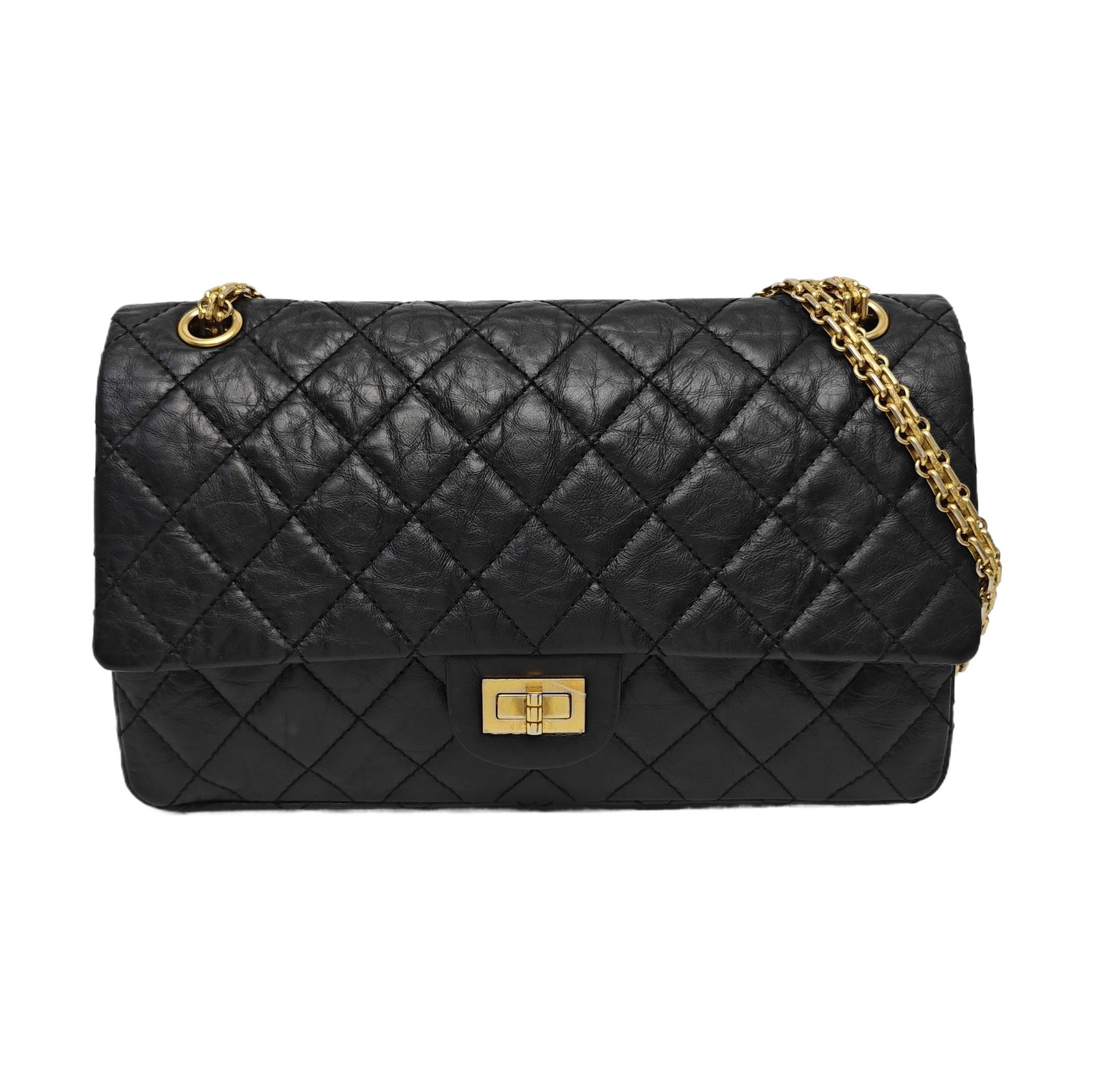 Chanel 2.55 Shoulder Bag, 28 cm, black, Item 928431912089, Calfskin, Leather, photograph 1