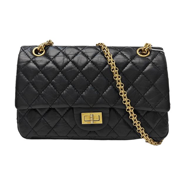 Chanel 2.55 Handtasche, 24 cm, Schwarz, Artikel 928814925076, Kalbsleder, Leder