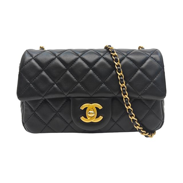 Chanel Classic Flap Schultertasche, 20 cm, Schwarz, Artikel 928947344426, Lammleder