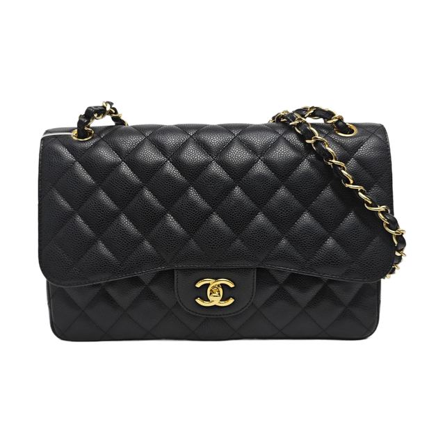 Chanel Classic Flap Schultertasche, 30 cm, Schwarz, Artikel 930247591999, Leder