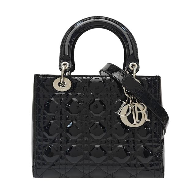 Dior Lady Dior Handtasche, 24 cm, Schwarz, Artikel 930622426450, Lackleder