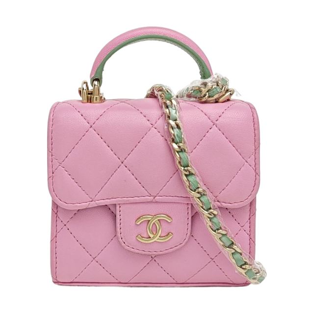 Chanel Classic Flap Handtasche, 10.5 cm, Rosa, Lammleder