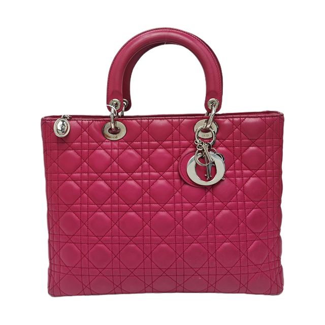 Dior Lady Dior Handtasche, 32 cm, Rosa, Lammleder
