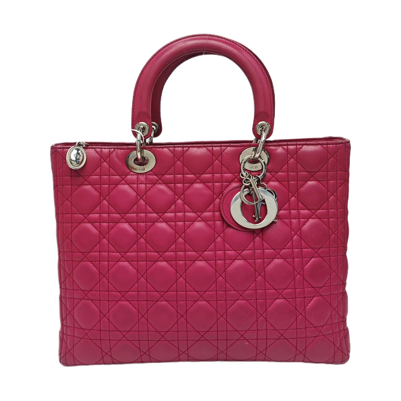 Dior Lady Dior Handbag, 32 cm, pink, Lambskin, photograph 1
