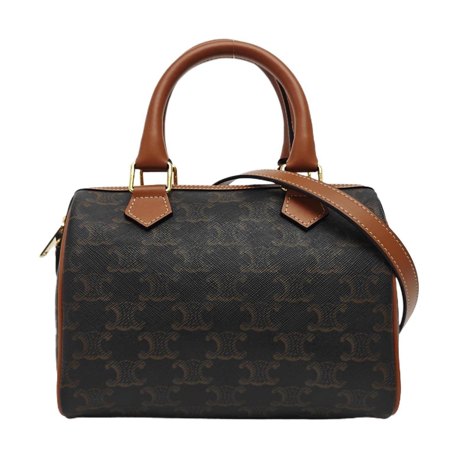 Celine Handtasche, 20 cm, Hellbraun, beschichtetes Canvas, Fotografiere 1