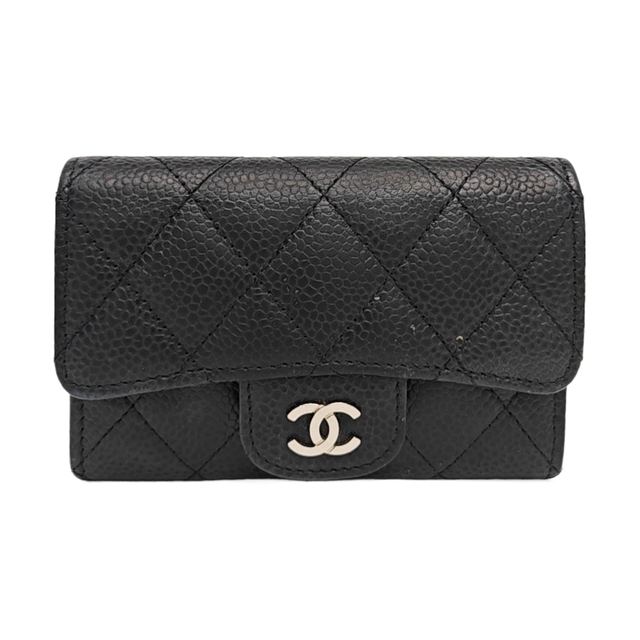 Chanel Classic Flap Portemonnaie, 11.3 cm, Schwarz, Leder