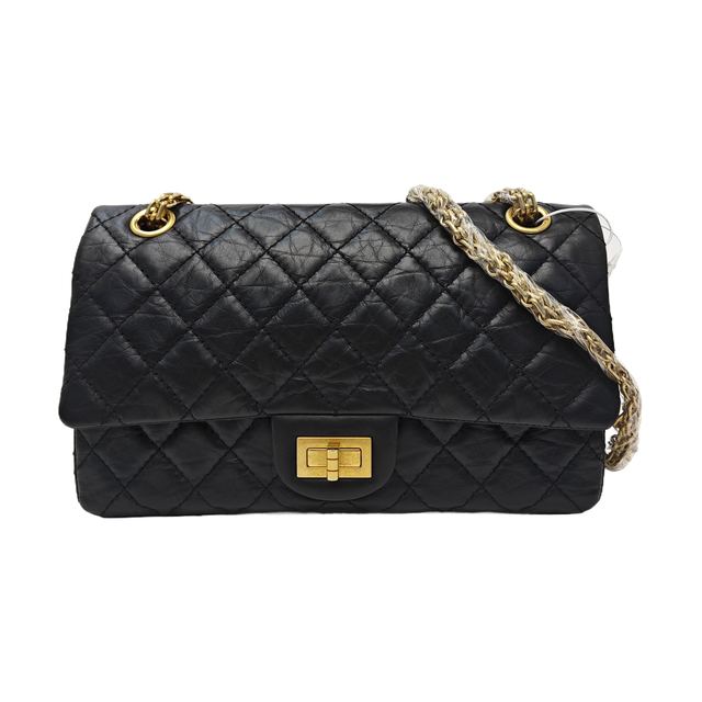 Chanel 2.55 Handtasche, 24 cm, Schwarz, Artikel 938110861920, Kalbsleder, Leder