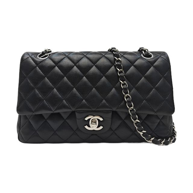 Chanel Classic Flap Schultertasche, 25.5 cm, Schwarz, Artikel 938868426949, Lammleder