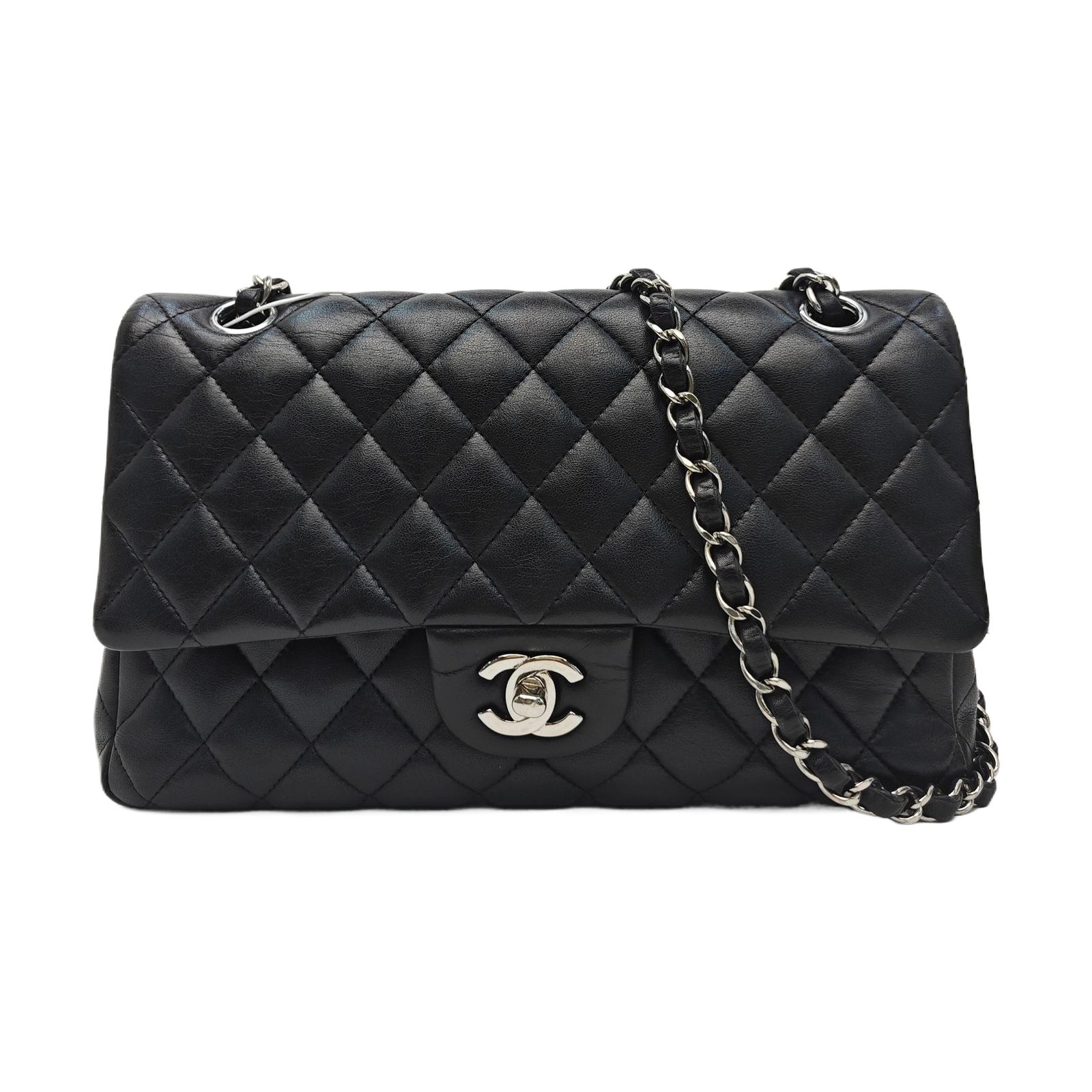 Chanel Classic Flap Shoulder Bag, 25.5 cm, black, Item 938868426949, Lambskin, photograph 1