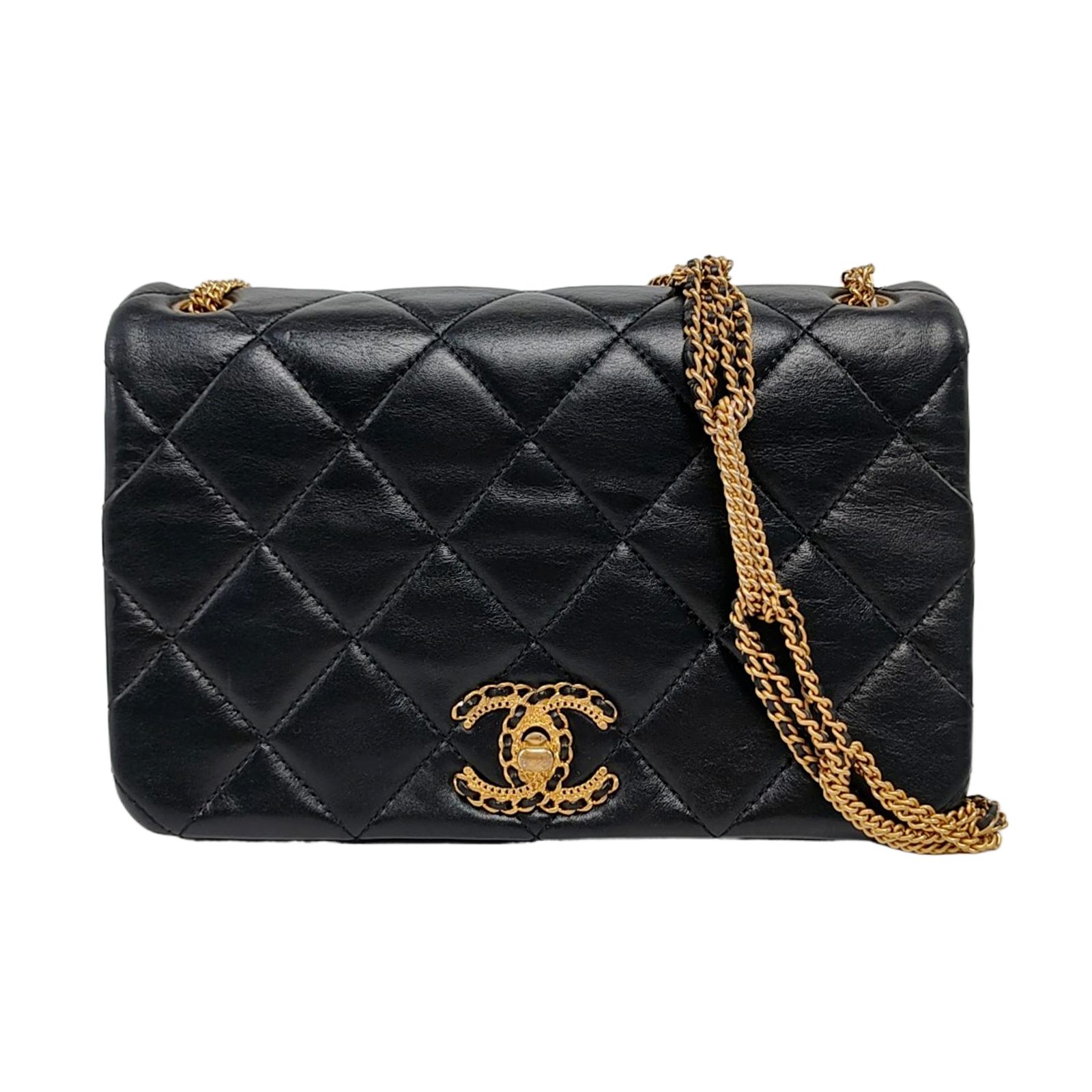 Chanel Mini Flap Bag حقيبة, 22 cm, أسود, القطعة 940046081232, جلد حمل, صورة 1