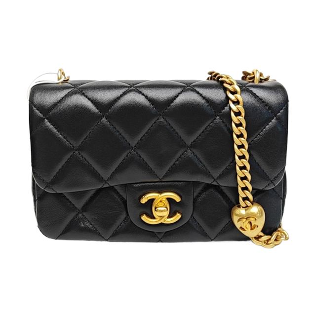 Chanel Classic Flap Schultertasche, 18 cm, Schwarz, Artikel 941249868500, Lammleder