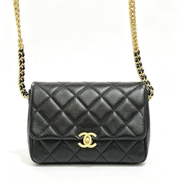 CHANEL Classic Flap, أسود, جلد