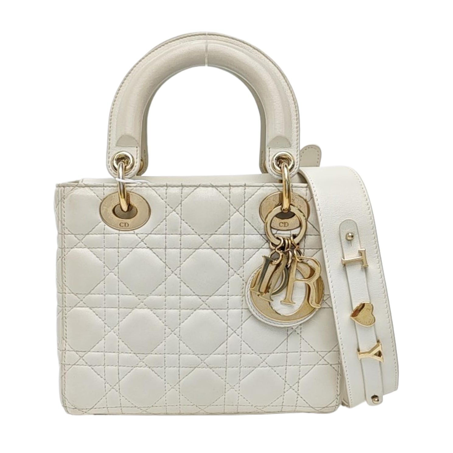 Dior Lady Dior حقيبة يد, 20 cm, بيج, جلد حمل, صورة 1