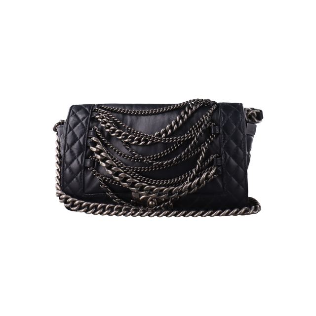 Chanel Boy Schultertasche, 25 cm, Schwarz, Artikel 946807249161, Leder