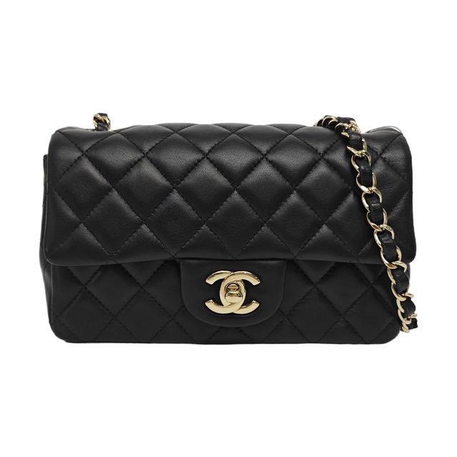 Chanel Classic Flap Schultertasche, 20 cm, Schwarz, Artikel 947117257927, Lammleder