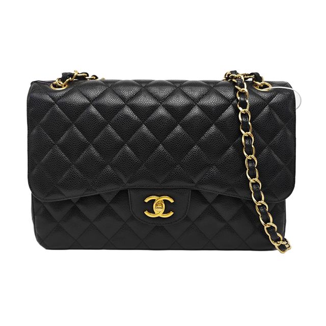 Chanel Classic Flap Schultertasche, 30 cm, Schwarz, Artikel 948510205400, Leder