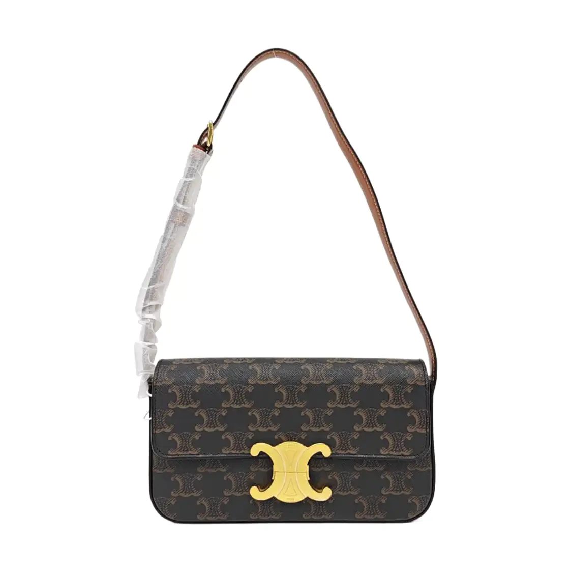 Celine Teen Triomphe Shoulder Bag, 20 cm, black, photograph 1