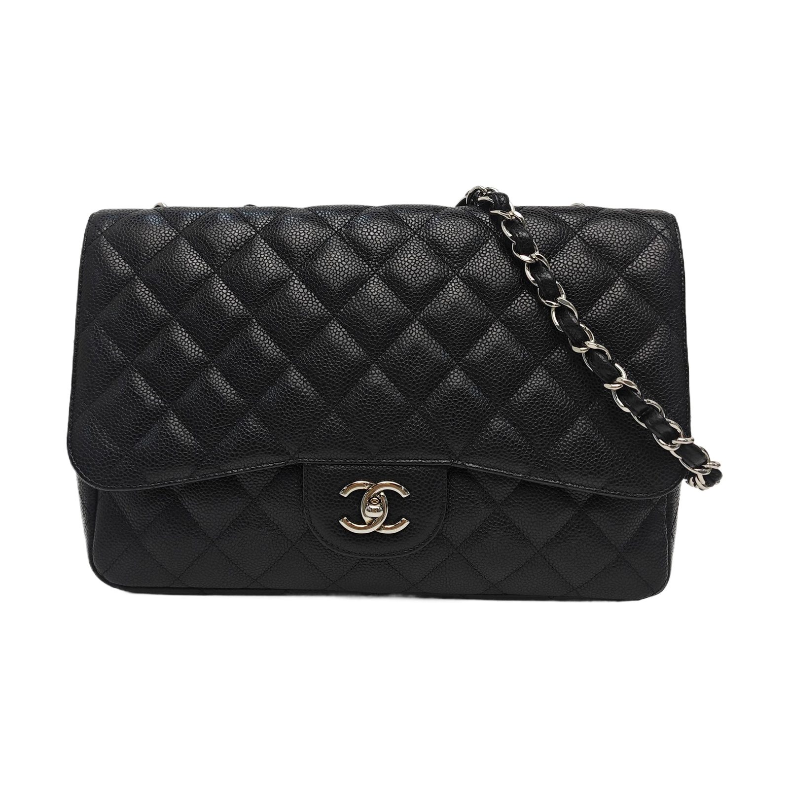 Chanel Classic Flap Schultertasche, 30 cm, Schwarz, Artikel 950287735587, Leder, Fotografiere 1